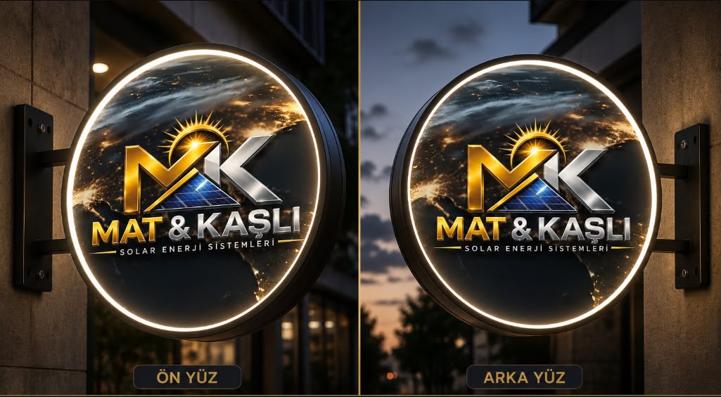 Mat & Kaşlı ışıklı tabela tasarımı